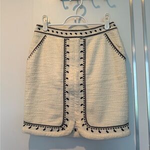 Anthropologie Dolan black and white terry cloth skirt